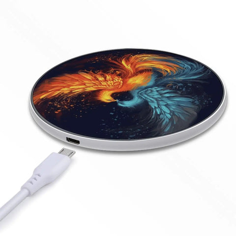 10W Fast Wireless Charger Pad For Travel And Home Office Slim Portable Qi Charging Mat with phoenix design