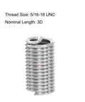 5/16-18 UNC 3D Helicoil Wire Thread Inserts Set In 304 Stainless Steel, single insert shown against white background