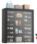 9-Tier Tall Shoe Rack With Dustproof Covers Holds 40 To 46 Pairs Closed Shelves Shoe Cabinet Organizer For Garage Or Bedroom