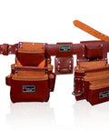 Oil Tanned Premium Heavy Duty Tool Belt With Padded Belt And 22 Pockets For Construction Carpenters Craftsmen And Electricians In Maroon Size X Large Durable For Pros.