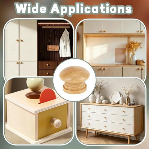 Pack Of Fifty Unfinished Wood Drawer Knobs In Classic Mushroom Shape One Inch Cabinet Handles and Furniture Pulls on furniture