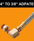 Extended Tank Drain Valve Kit For Air Compressors With Ten Inch Braided Drain Hose One Quarter Inch NPT Brass Adapter