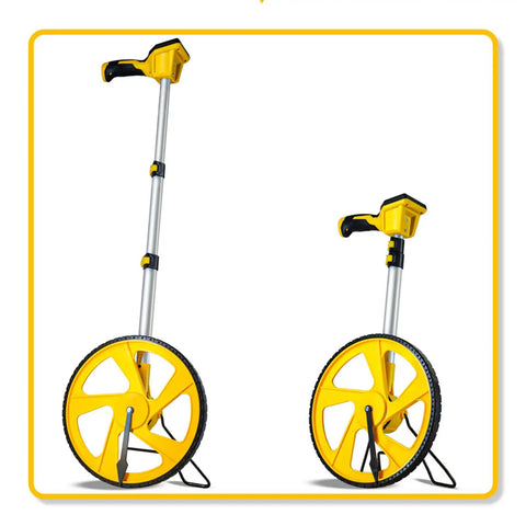 Hella Reliable Digital Measuring Wheel With Crisp Backlit Display For No Sweat Layouts And Smooth Rolling Distance Marking On Busy Construction Sites Or Steady Landscaping Jobs, showing compact design and durable construction.