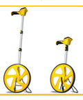 Digital Measuring Wheel for Versatile Professionals, yellow, portable, retractable design for accurate measurements.