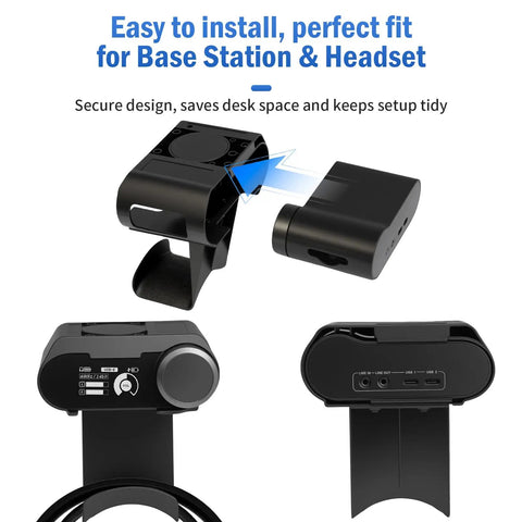 Under Desk Headphone Stand With Magnetic Mount For Arctis Nova Pro Wireless And Arctis Pro Wireless Nova displayed in detailing view.