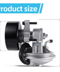 TAUTOY vacuum pump side view with black pulley, silver aluminum housing and mounting bolts