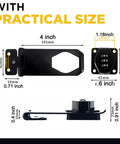 Badass Password Combo Rotary Hasp Locks 2 Pack Heavy Duty Black, measuring 4 x 1.6 inches, for secure entry on small doors.