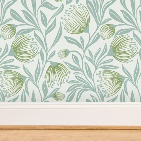 Badass Botanical Modern Vinyl Wallpaper With Smooth Leather Texture Heavy Duty Commercial Wallcovering Custom Printed Just For You For Offices Hotels And Major Event Spaces, showcasing subtle green leaf patterns.