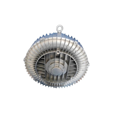 Tough Built 4Hp Side Channel Blower And Heavy Duty Vacuum Pump With High Air Flow For Cnc Routers visible top view of aluminum blades and housing.