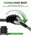 Chevy Blazer S10 Front Left CV Axle Shaft Assembly For 1997 To 2004 4WD AWD Models Including GMC Sonoma Jimmy Isuzu Hombre 1998 To 2000 Oldsmobile Bravada 1997 To 2001 Driver Side flexible EPDM rubber dust boot