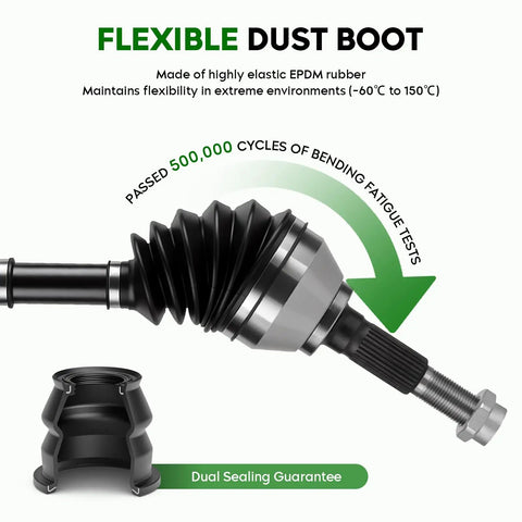 Chevy Blazer S10 Front Left CV Axle Shaft Assembly For 1997 To 2004 4WD AWD Models Including GMC Sonoma Jimmy Isuzu Hombre 1998 To 2000 Oldsmobile Bravada 1997 To 2001 Driver Side flexible EPDM rubber dust boot