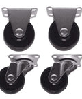 Heavy Duty Caster Wheels 1.5 Inch Hard Rubber Base With Metal Top Plate 4 Pack Featuring 2 Fixed And 2 Swivel Casters