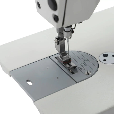 Close-up of 6500RPM Industrial Sewing Machine With 550W Pure Copper Motor 110V showing needle and foot pedal area