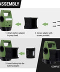 Assembly instructions for Hella Smooth Telescopic Electric Drum Pump Bundle With Battery Powered Operation and flow rate.
