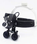 All Purpose 5W Rechargeable Headband LED Headlight With 3.5X Binocular Loupe, leather strap, DY-106 side view