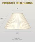 Beige Empire Side Pleat Lamp Shade 7 Inch Top 20 Inch Bottom 12 One Half Inch Height For Table Lamps Easy Mount Stylish Silk Look