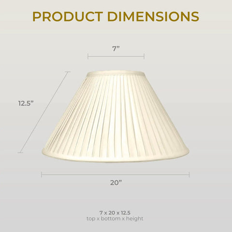 Beige Empire Side Pleat Lamp Shade 7 Inch Top 20 Inch Bottom 12 One Half Inch Height For Table Lamps Easy Mount Stylish Silk Look