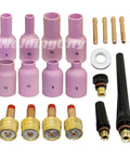 Top Notch TIG Welding Torch Accessory Gear With Large Gas Lens And Ceramic Cups For 17 18 26 Series Includes various components