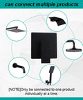 Matte black Bangpu shower mixer valve trim kit with 5.3-inch cover plate; includes rain shower head and handheld shower.