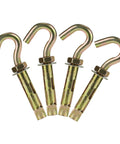 Concrete Wall Hooks Set Of Four With Expansion Anchor And Eye Bolt Heavy Duty Open Cup Hooks For Brick Walls And Cement Ceilings