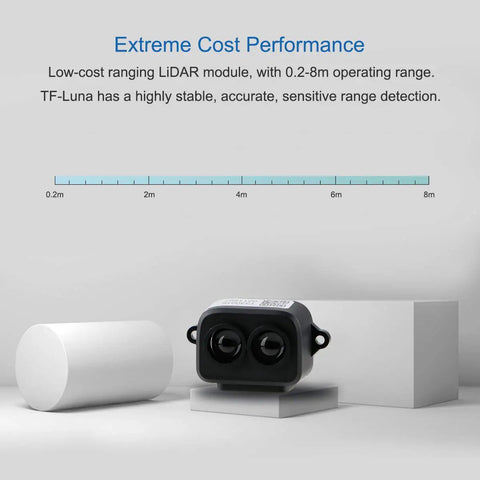 LiDAR Range Finder Sensor Module For Drones And Robots, Single Point Micro Ranging 0.2 To 8m Using TOF Tech on display