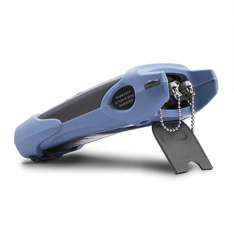 Side view of a handheld Fiber Optic Power Meter With Light Source for CCTV and Networking, showing SC FC connector and compact design.