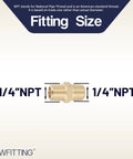 Heavy Duty 1/4 Male NPT Brass Hex Nipple Fitting Bulk Pack Of 600 Lead Free Plumbing Connector Kicks Ass For Water Fuel And Oil Lines Top Shelf Reliability - Image showing 1/4" NPT fitting size with brass material and hex design.