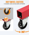 Comparison of 360° swivel casters on Badass Heavy Duty Folding Hydraulic Engine Hoist Cherry Picker for stability and flexibility.