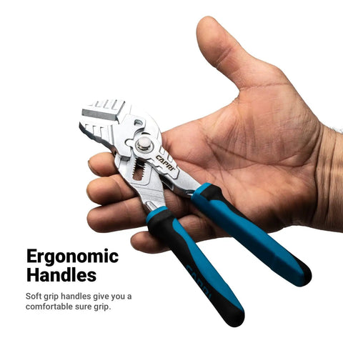 Adjustable Pliers Wrench Set With Smooth Parallel Jaws And Soft Grip Non Slip Handles 7 And 10 Inch Two Piece Kit For Gripping Any Fastener Self Adjusting Jaw Lets You Ratchet Smoothly Without Slippage