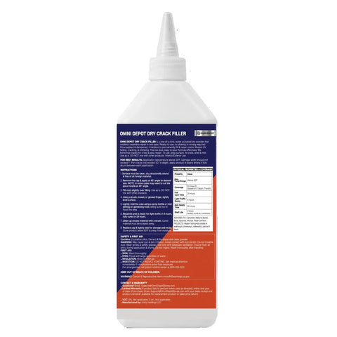 No Sweat Dark Gray Crack Filler For Concrete Repair And Garage Floors With Natural Finish Quick Cure Joint Sealer For Driveway And Patio Patching Busted Concrete Straight Up back label showing instructions and properties.