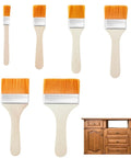 Flat Painting Brush Set For DIY Home Projects And Crafting 7.87 Inch By 1.96 Inch Flat Shader With Wooden Grip and Cabinet
