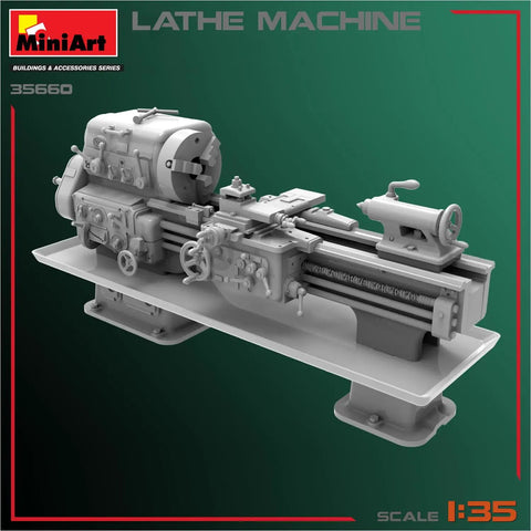 One Thirty Five Scale Lathe Machine Model Kit For Collectors Unpainted And Highly Detailed Build Ready Dope Hands On Hobby Tooling