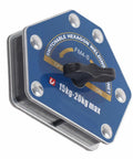 Jiawu Switchable Hex Welding Magnet locks down heavy metal with 20 lb force, showing top view and adjustable switch.