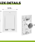 Square Door Low Voltage Central Vacuum Inlet Wall Plate For Nutone Beam VacuFlow Electrolux Systems, front and side view, size 4.91x3.15 inches