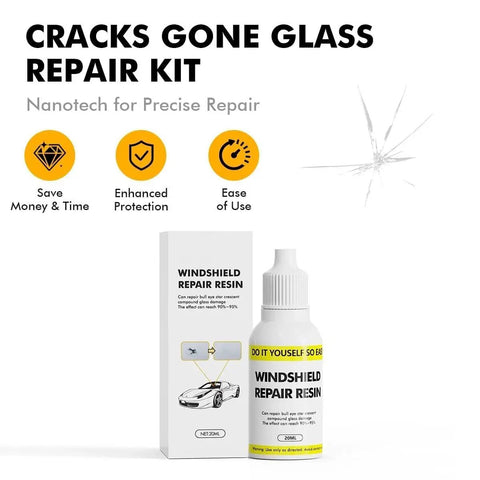 Windshield Chip Repair Kit 20ml Resin Liquid For Auto Glass Chips And Cracks Rapid Cure Adhesive Sealant Durable Safe