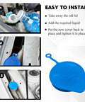 Two Pack Windshield Washer Fluid Reservoir Cap Replacement For Honda Civic CRV Accord Fit CRX Del Sol 1986 1996 2002 2006 OEM 38513 SB0 961 76802 SN7 G05 Durable Auto Tank Cap Easy Install And Long Lasting Seal shown in blue