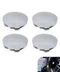 4 Pack Universal Snap In Wheel Center Caps High Polish Silver Rim Hub Covers OD 60mm ID 56mm, durable chrome finish.