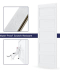 Double 30 By 84 Inch White Barn Door With 10 Ft Sliding Hardware Kit Included, Assembly Required, Waterproof PVC Surface