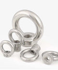 Heavy Duty Stainless Steel Lifting Eye Nut Set 2 Pieces M22 M24 M27 M30 M36 For Lifting Equipment Corrosion Resistant Precision Threads Smooth Finish Easy To Install And Use, 304 stainless steel eye nuts