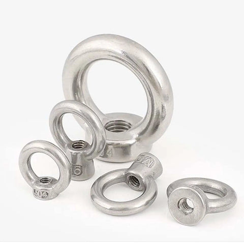 Heavy Duty Stainless Steel Lifting Eye Nut Set 2 Pieces M22 M24 M27 M30 M36 For Lifting Equipment Corrosion Resistant Precision Threads Smooth Finish Easy To Install And Use, 304 stainless steel eye nuts