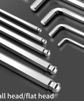 Solid 9 Piece Hex Key Tool Set With Tough Coating For Heavy Duty Jobs And Quick Fixes At Home Or Shop Perfect For Pros Who Need Durable Allen Wrenches That Last Longer Than The Rest. Ball head/flat head hex keys