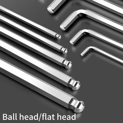 Solid 9 Piece Hex Key Tool Set With Tough Coating For Heavy Duty Jobs And Quick Fixes At Home Or Shop Perfect For Pros Who Need Durable Allen Wrenches That Last Longer Than The Rest. Ball head/flat head hex keys