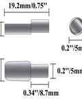 Illustration of Solid Bronze Shelf Pins 100 Pack Cabinet Pegs For Straight Up Diy Fixes with measurements and shapes.