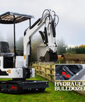 One Point Two Ton Mini Excavator With Nine Attachments For DIY Yard Landscaping 13.5HP Briggs And Stratton Gas Engine side view