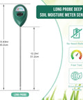 4 Pack Long 15.8 Inch Soil Moisture Meters With Deep Probes, Plant Water Meter Sensor with measurement diagram