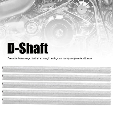 Smooth Operator Five Pack Stainless Steel D Shaft Motor Coupler 3.9 x 0.2 inches shown on a technical background.