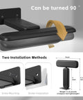 Rechargeable Wall Mounted Picture Light With Remote Control Featuring Three Color Modes And Adjustable Brightness For Gallery Grade Art Display Absolute Game Changer In Sleek Black Finish Next Level Home Decor Vibe, showing two installation methods.