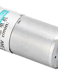 XD-25GA370 DC Gear Motor With Metal Gearbox featuring a compact design for low speed DIY projects, close-up side view.