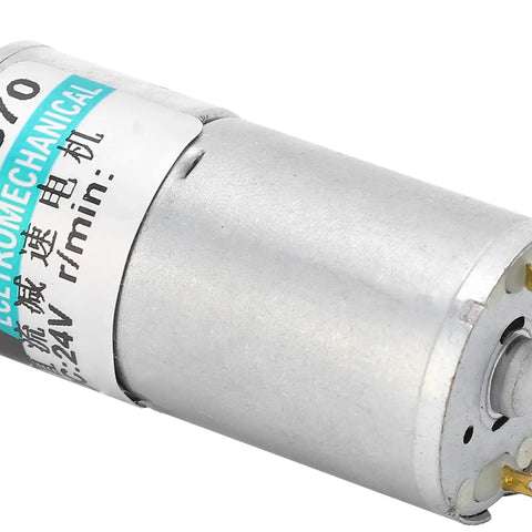 XD-25GA370 DC Gear Motor With Metal Gearbox featuring a compact design for low speed DIY projects, close-up side view.