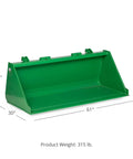 5 Foot Dirt Bucket Attachment For Tractors That Fits John Deere Hook And Pin Tractors, green, 61x30x22 inches, product weight 315 lb